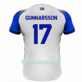 Camisolas de Futebol Islândia Gunnarsson 17 Equipamento Alternativa Copa do Mundo 2018 Manga Curta